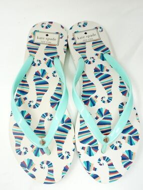 KATE SPADE NEW YORK FELDON Seahorse Print Sandals, Size 9